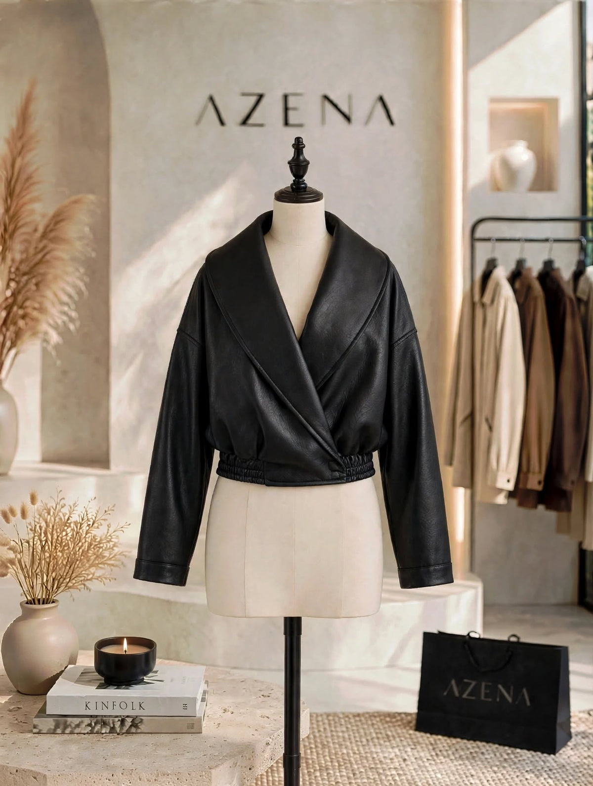 Wrap Leather Jacket