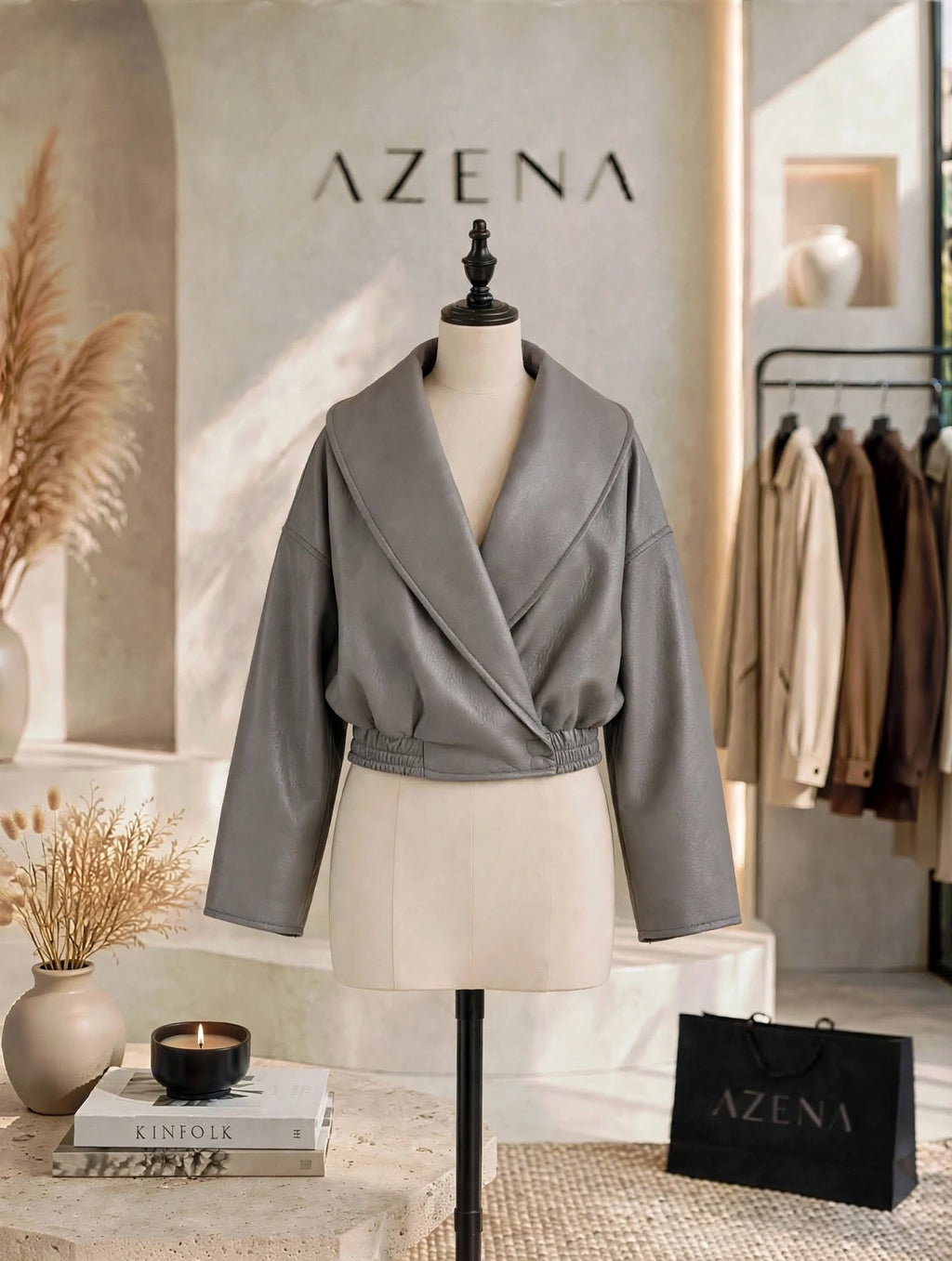 Wrap Leather Jacket