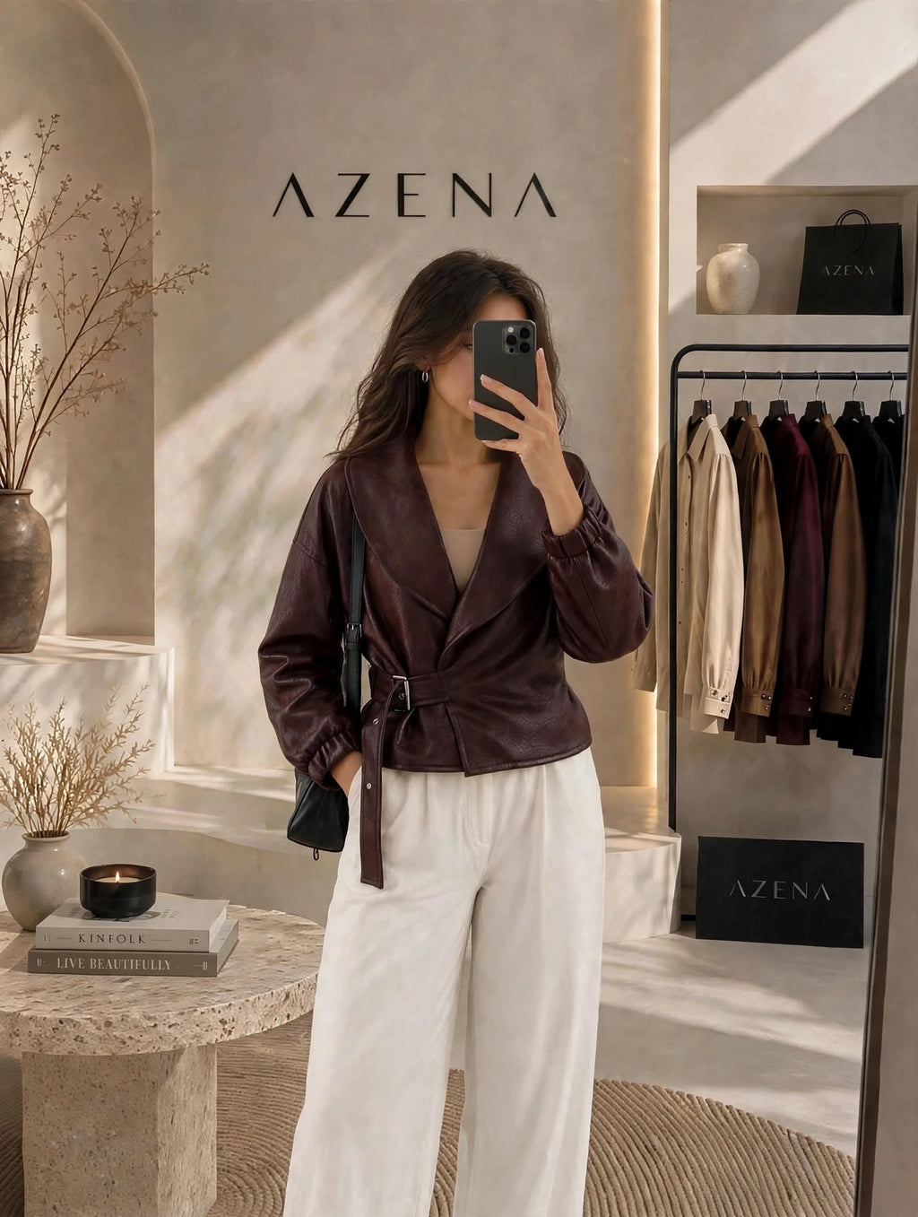 Belted Leather Jacket