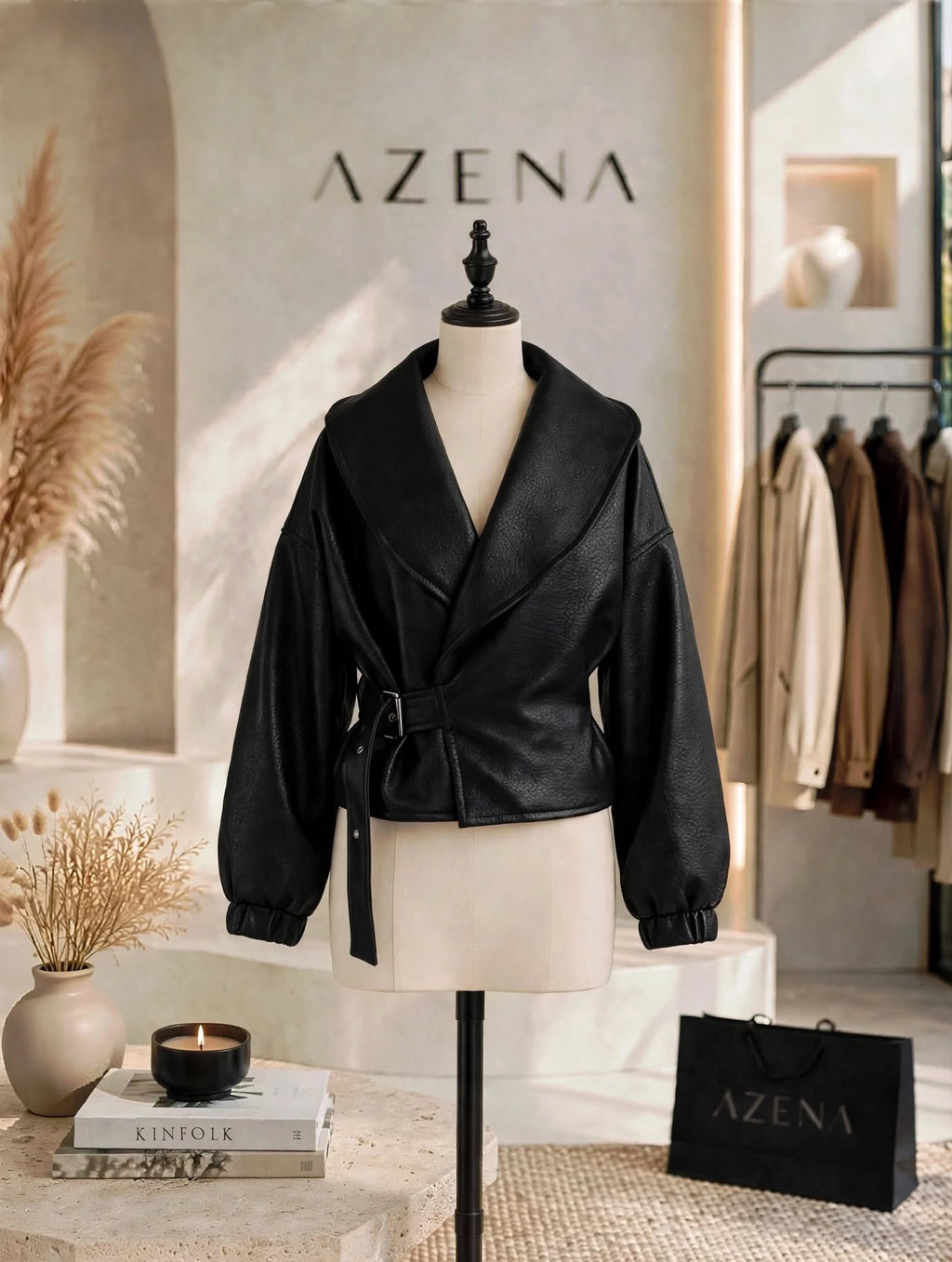 Belted Leather Jacket