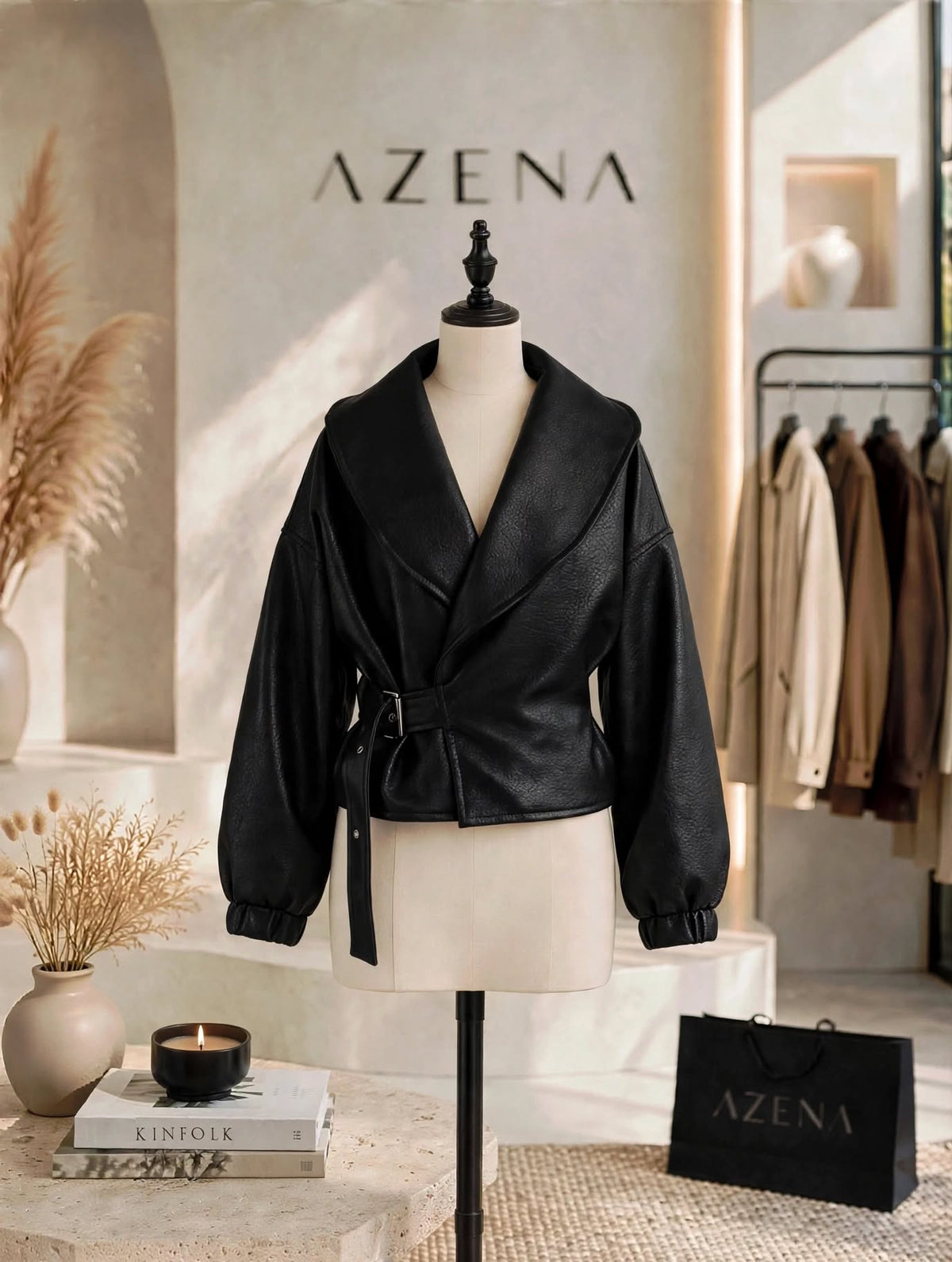 Belted Leather Jacket