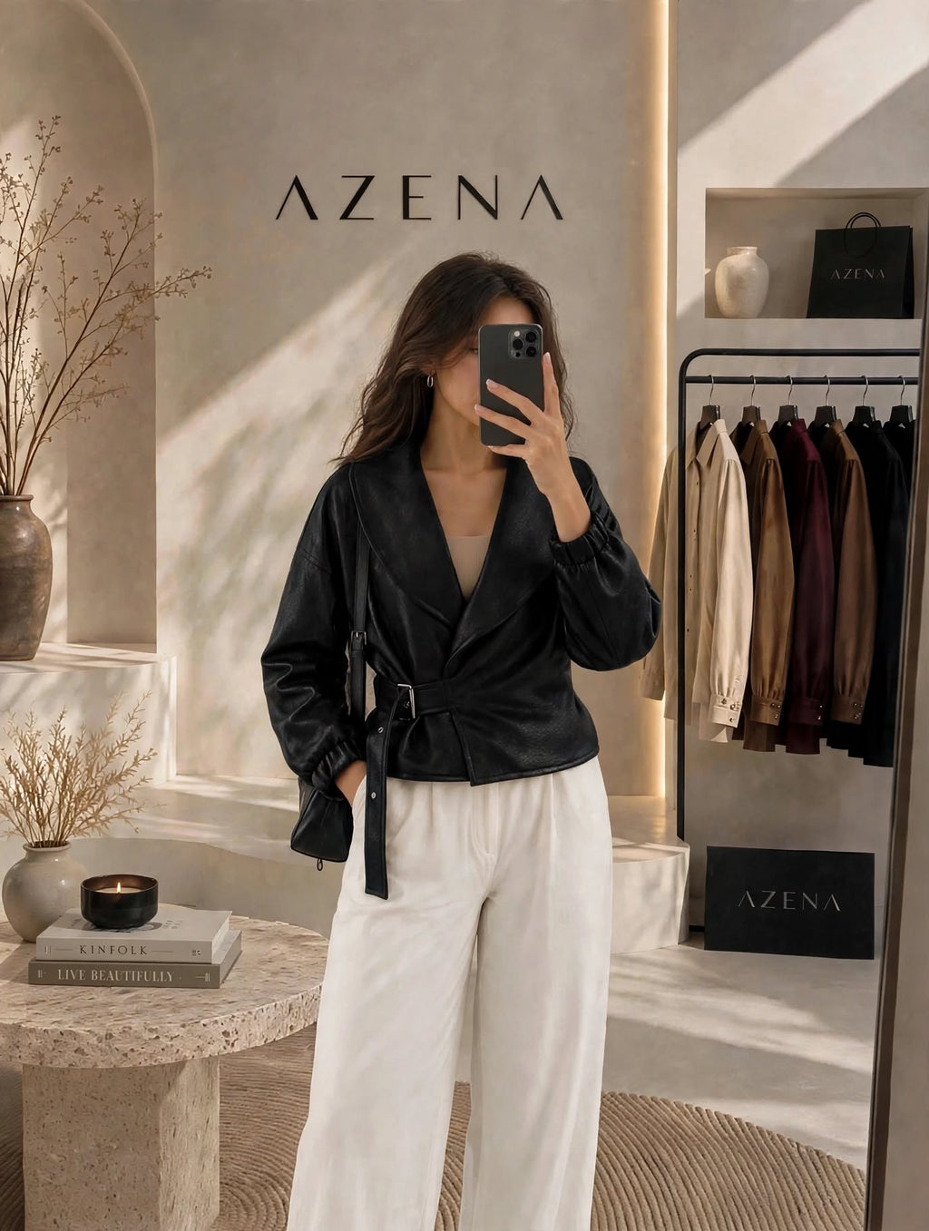 Belted Leather Jacket