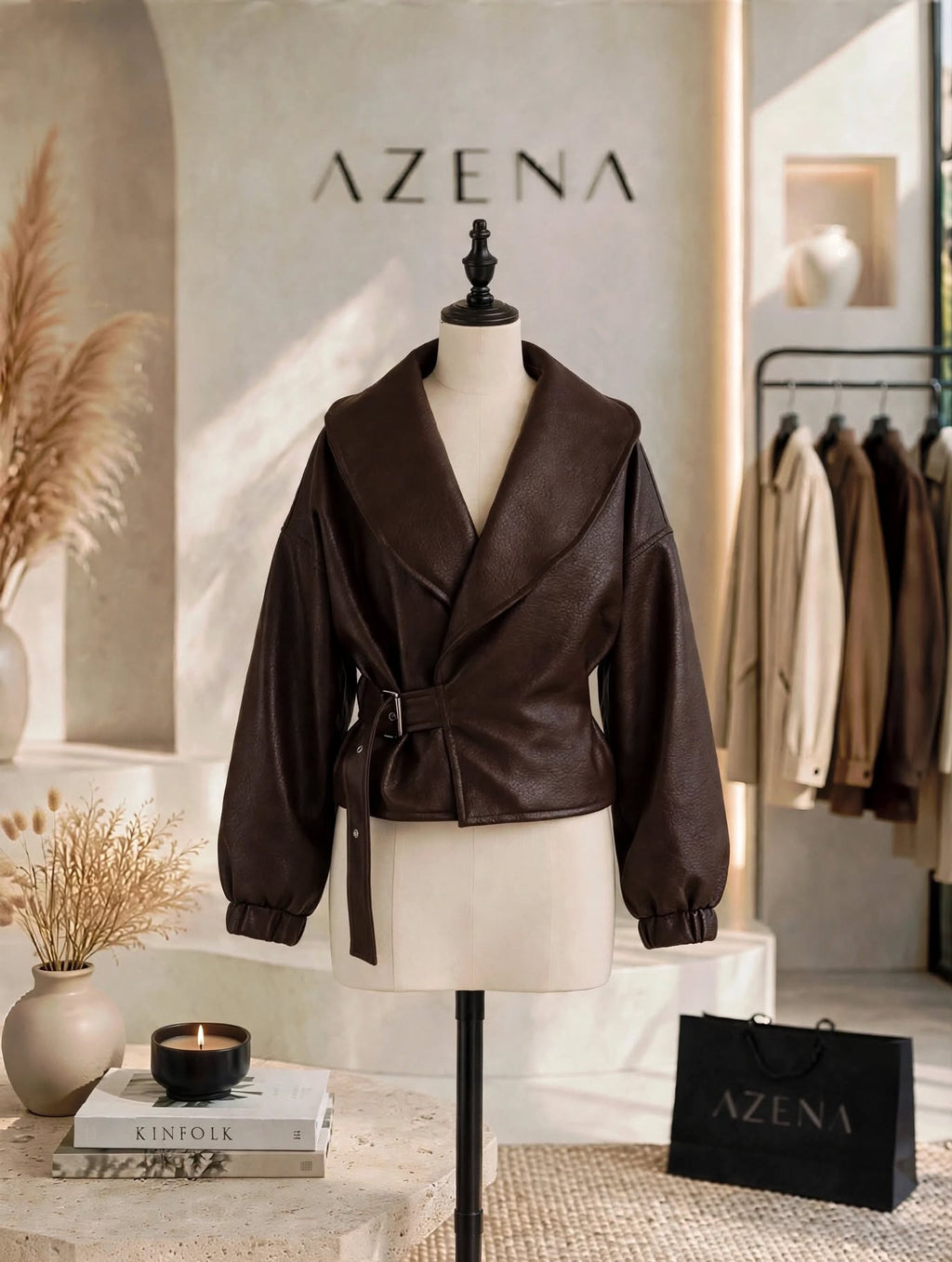 Belted Leather Jacket
