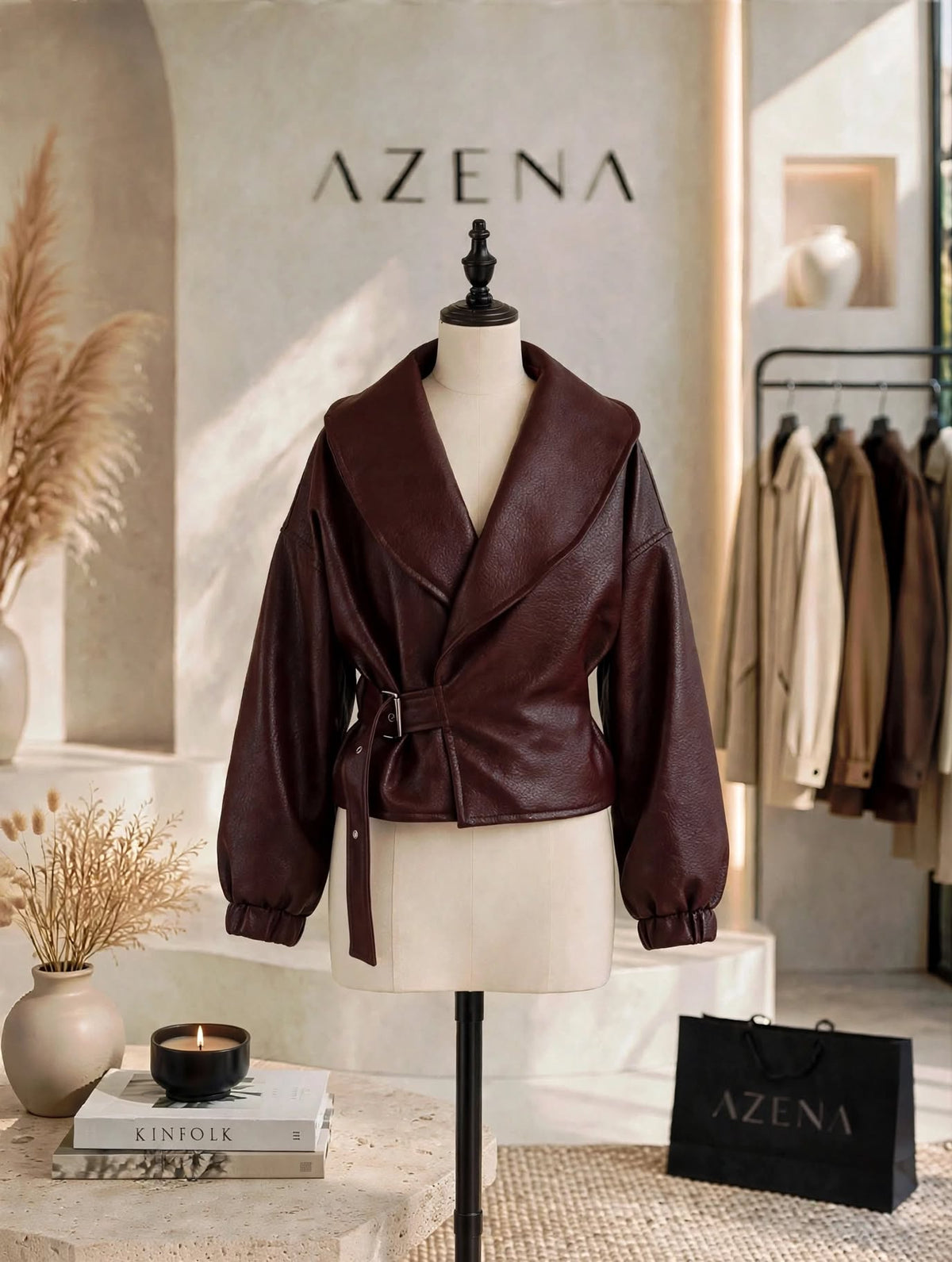 Belted Leather Jacket