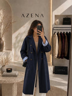 Striped Trench Coat