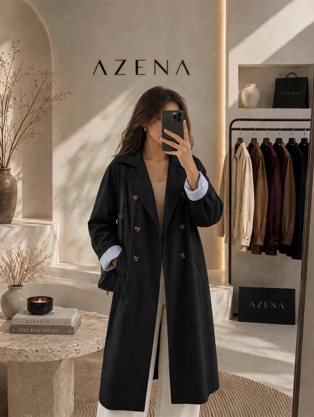 Striped Trench Coat