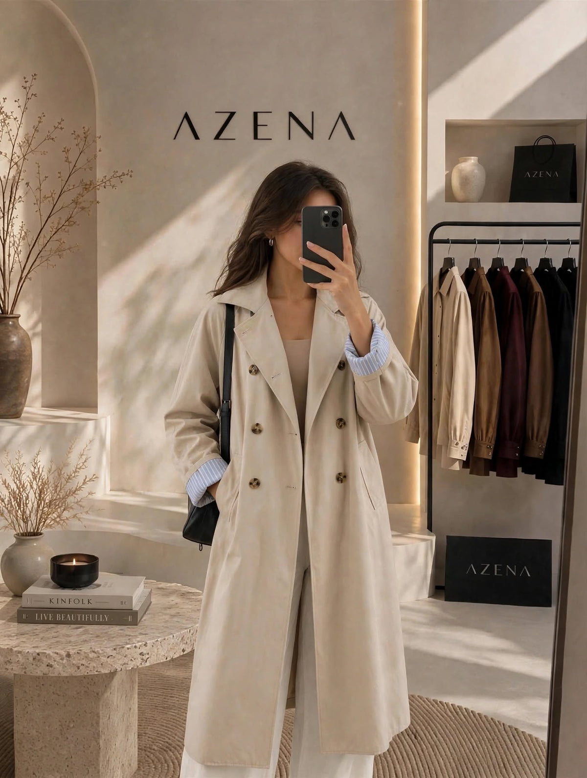 Striped Trench Coat